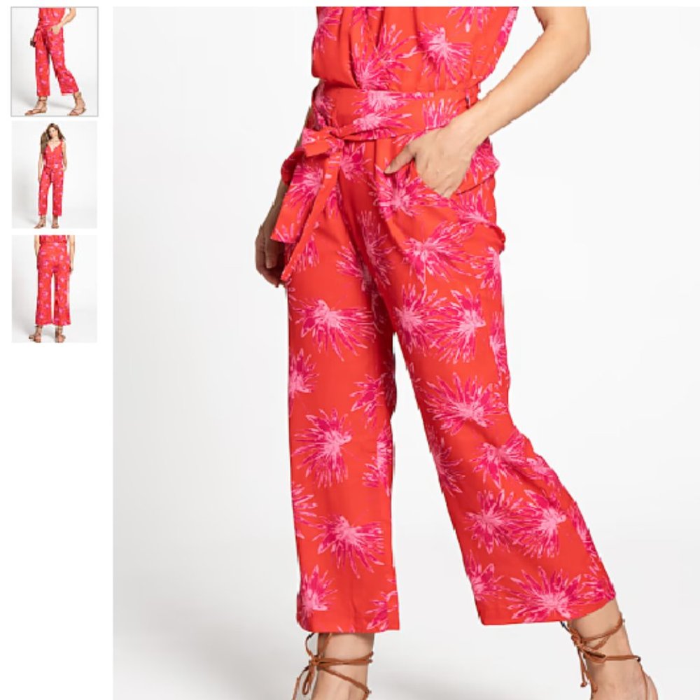 NY&Company Tropical, tie-waist pants in small (NWT)